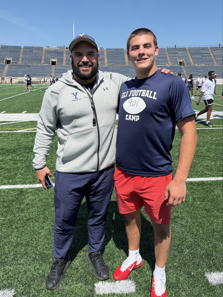 DuncanHoll_fb's tweet photo. Thank you to @Bigstef72 and @CoachJanecek for the Game Day invite to Yale! I had a great experience at the @yalefootball camp this summer, and I can’t wait to get back to the Yale Bowl to watch the Bulldogs in person. Appreciate the invitation, can’t wait!

@Coach_Cahill @Coach_smcgowan @StevenVashel @paupaupau5 @AlexKurtzYale @bmalbasa