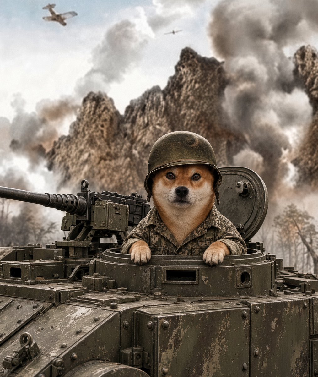SoldierInu's tweet photo. He’s ready for war. https://t.co/PvSJBpoO4Z
