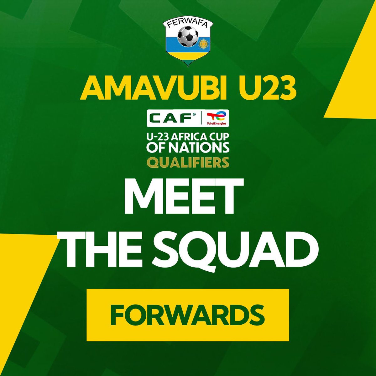 FERWAFA's tweet photo. MEET THE AMAVUBI U23 SQUAD

Menya abakinnyi bagize Amavubi U23 biteguye guhagararira u Rwanda!

BA RUTAHIZAMU https://t.co/hHhwDsAWVt