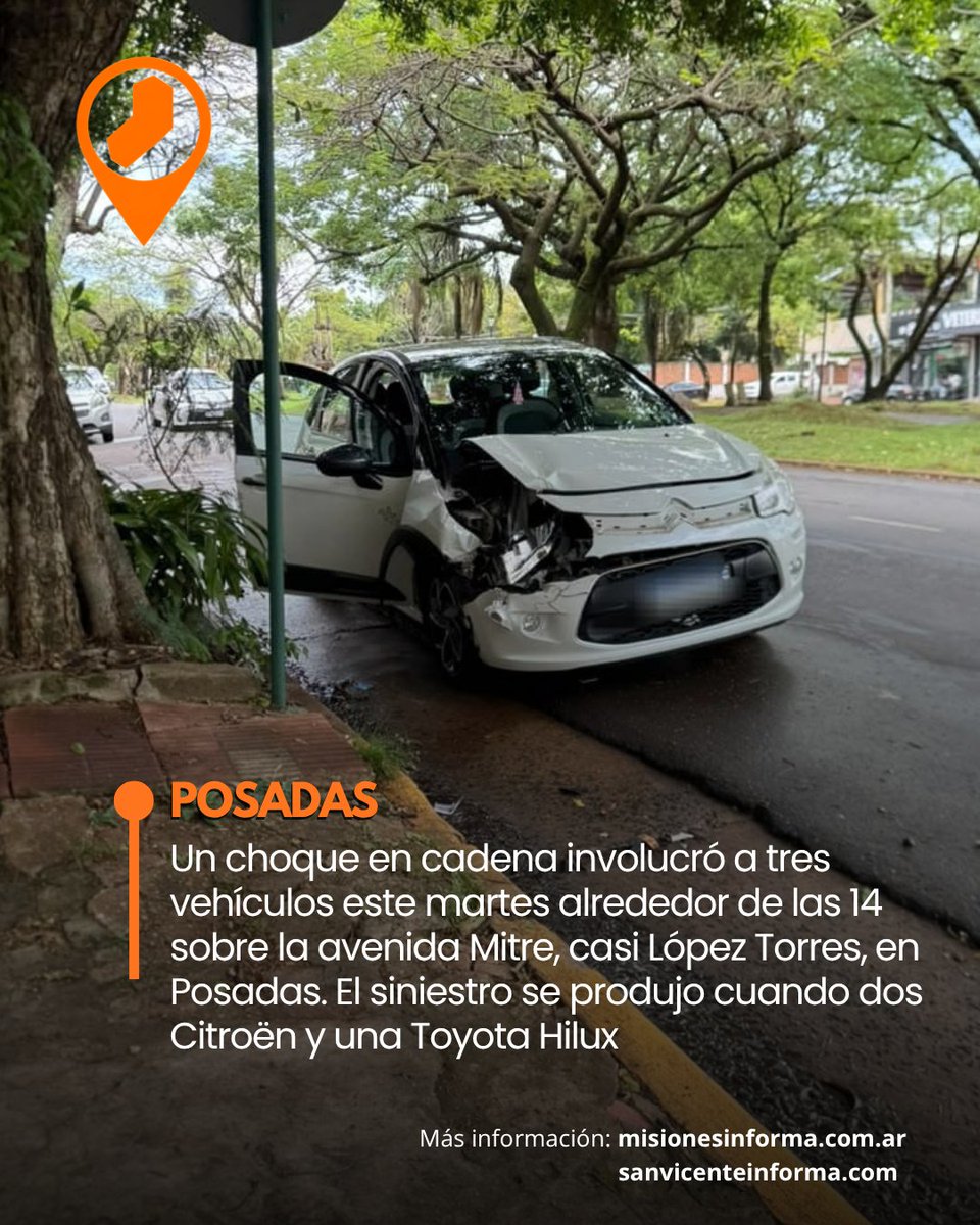 MnesInfo's tweet photo. Choque en Cadena entre Tres Vehículos sobre Avenida Mitre de Posadas
https://t.co/hmvDS3zcNJ https://t.co/FRVLi8uAYi