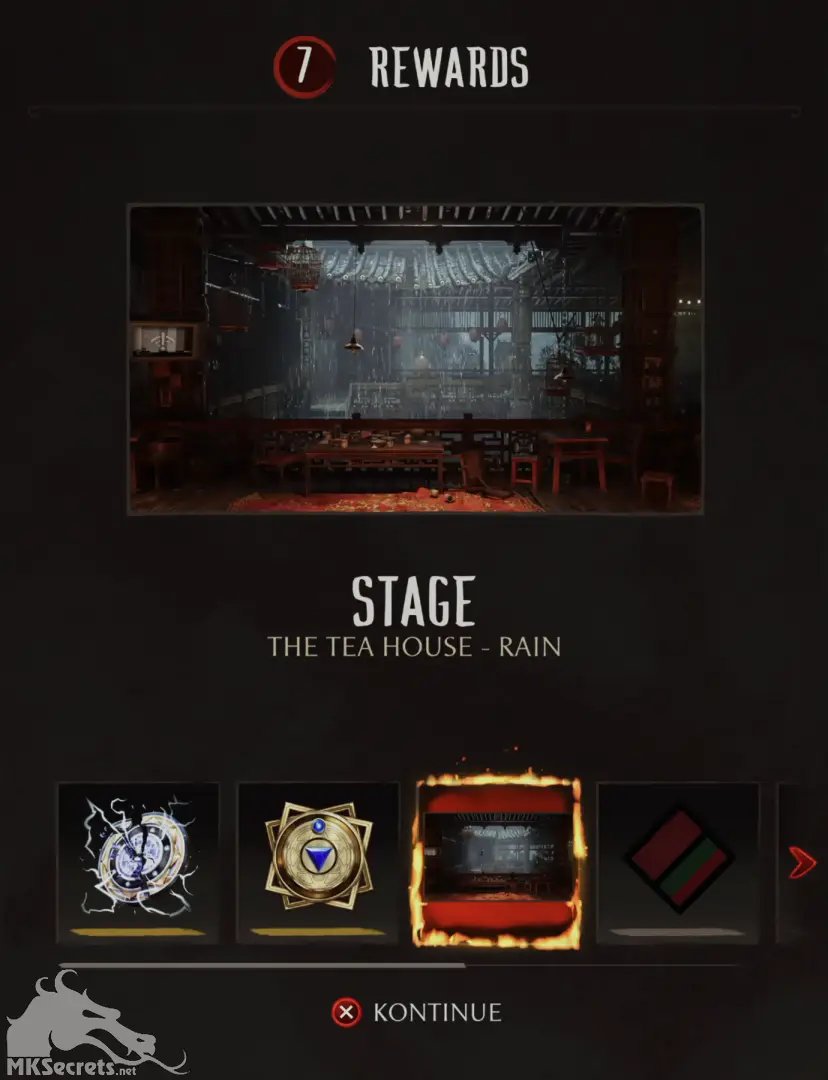 MKSecrets's tweet photo. (3 of 3) #MortalKombat1 Invaions Season of Storms is here meaning you can unlock the Rain variations of The Tea House Stage:

Season of Storms Guide: https://t.co/tFUxi1Ae9S https://t.co/UojyCVRj9k