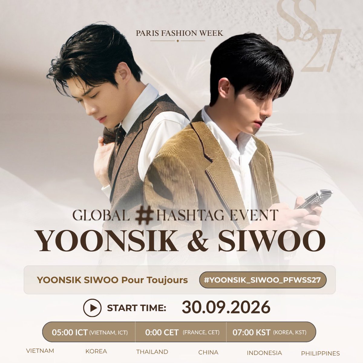 SikWoo9801's tweet photo. Kim Yoon Sik &amp; Park Si Woo à, hai em làm được rồi!  hãy cứ tự tin tỏa sáng theo cách của riêng mình nhé.

YOONSIK SIWOO Pour Toujours
#YOONSIK_SIWOO_PFWSS27 https://t.co/OZYu29DZZK