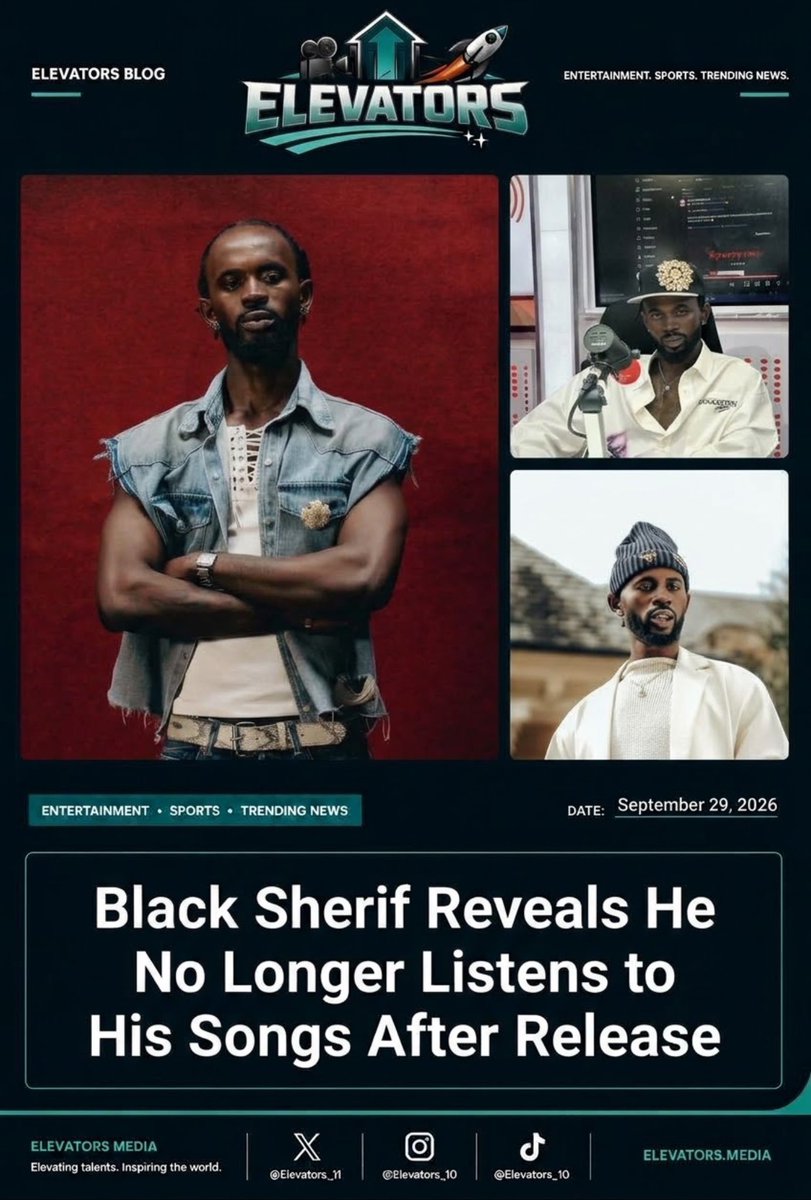 Elevators_11's tweet photo. Ghanaian music sensation Black Sherif has opened up about his listening habits, revealing that he no longer listens to his songs once they are released. The revelation offers a glimpse into the artiste’s creative process and his relationship with his music.
#ElevatorsBlog https://t.co/cygaRK5wUL