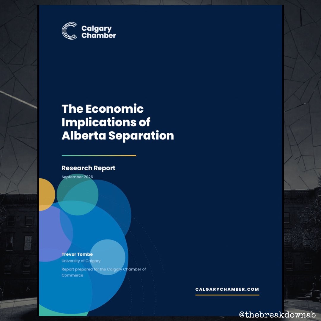 TheBreakdownAB's tweet photo. The Calgary Chamber of Commerce has released their report on the economic cost of Alberta separatism and it absolutely OBLITERATES the separatists claims…

Let’s take a look!

/1 https://t.co/uWC5dd1ZLs