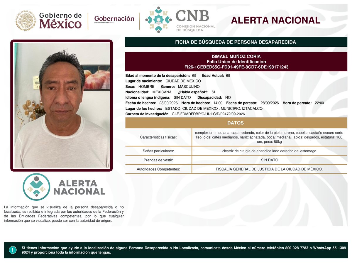 MetroCDMX's tweet photo. Si tienes información para localizar a las siguientes personas: 

- Thiago Said Hernández Manzano
- Ismael Muñoz Coria
- Eduardo Torres Quinto
- Dafne Lucero Cupul Cordero

Comunícate con la Comisión de @Busqueda_MX, mediante el número telefónico:
☎️ 800 028 7783 

Agradecemos tu apoyo y colaboración. #AlertaNacionalDeBúsqueda