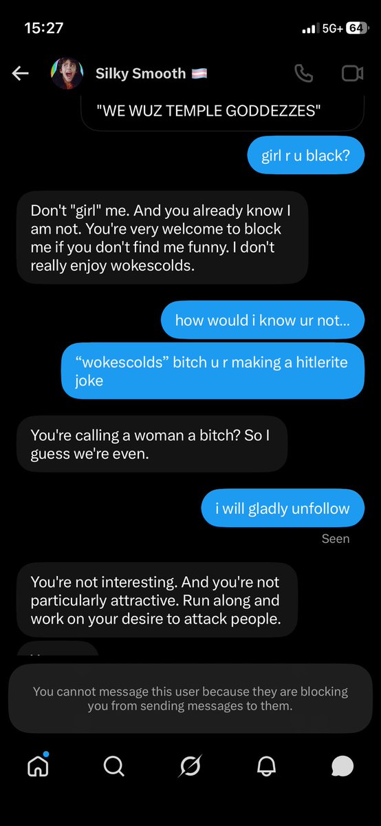 Lumimiluluu's tweet photo. >make a new trans girl oomf
>she’s racist
>blocked
>cycle renews https://t.co/emhPryCmkO