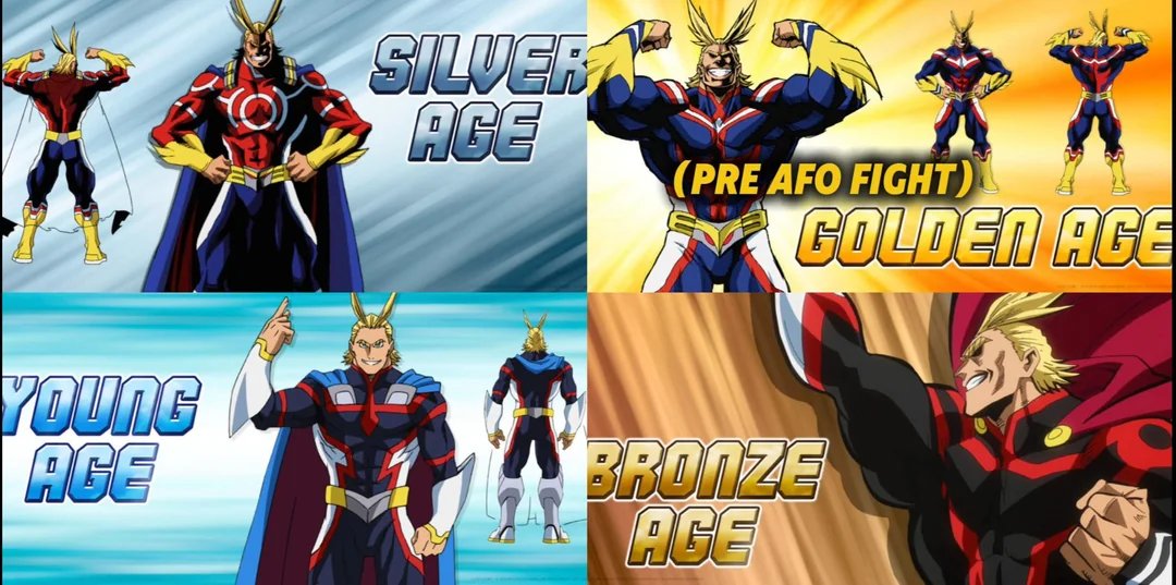 Mangaic2's tweet photo. Which era was All Might at his absolute peak? 🤔 https://t.co/eBNPT0nzbk