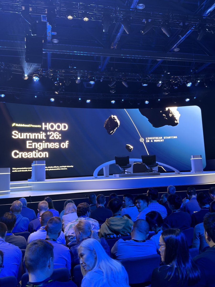 TrustlessState's tweet photo. Vlad’s keynote and @RobinhoodApp product releases start shortly 

I expect it to be very trad and not centered on crypto

but also I think perps, RH chain, and tokenized stocks to get mentioned at least once or twice each. 

We’ll see https://t.co/VLoyopZPRZ