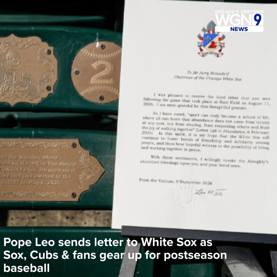 WGNNews's tweet photo. This year marks the first time since 2020 that both the Cubs and White Sox made the postseason. Each of their best-of-three Wild Card Series begin today and a special piece of mail also arrived at Rate Field. 

Read more: https://t.co/o0RWGcHcSo https://t.co/b3lWGuZOtk