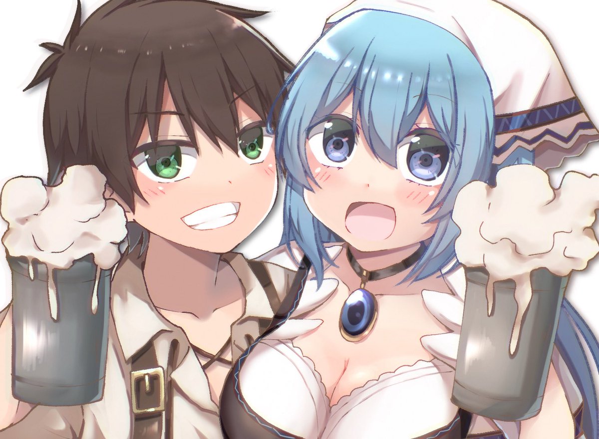 ikasumi_82's tweet photo. このすば展の衣装可愛すぎる(カズマさん帽子描き忘れたことに出来上がってから気づきました)
あとキービジュアルの背景、それぞれのイメカラのシュワシュワになってる中めぐみんだけジュースなの細かいなって感動した🍻🍹 https://t.co/ZzpxivZ4k1