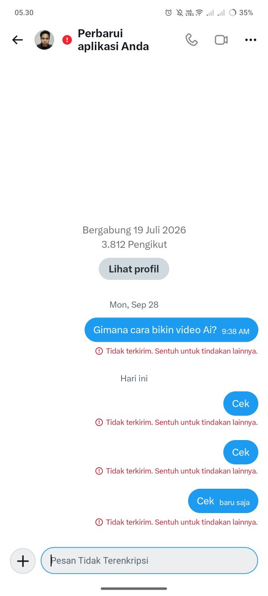 elisyafak's tweet photo. @Aryaprabu12345 Tdk bisa terkirim https://t.co/Fnp7i9Mlnt