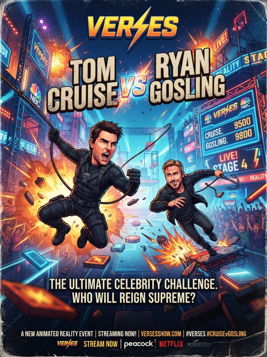 MrMovieArtist's tweet photo. #Ai #AiArt #Concept #Poster #Movie #Verses #RyanGosling #TomCruise #Stage4 #Live #PeacockTv #Ultimate #Celebrity #Challenge #Netflix #Peacock #Action #Thriller #NBC https://t.co/whPHF9S6MA