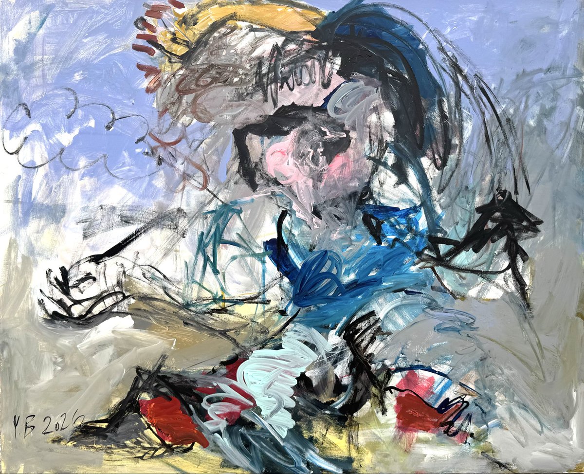 Yegbar's tweet photo. I rarely know exactly where a painting is going
I follow the color, the form, and whatever feels right in the moment

Medium: acrylic on canvas 
Size: 110 * 90 cm https://t.co/3tmpGHJCX9