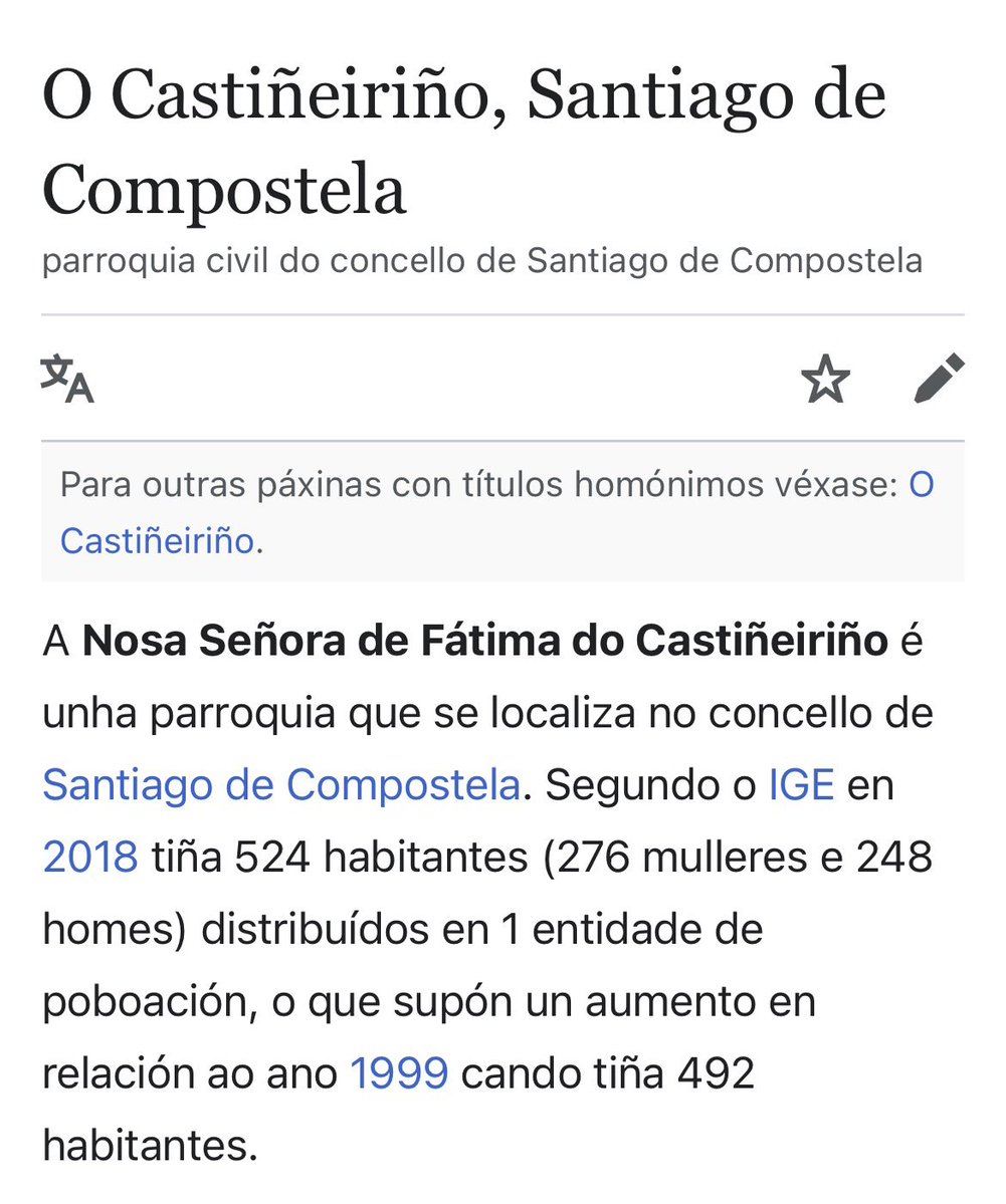 VinculeiroO's tweet photo. A ver peperetes, Lamas de Abade é un núcleo dentro da parroquia do Castiñeiriño. Calquera compostelán sabe a diferencia entre un núcleo de poboación e a parroquia á que pertence. A xente de Lamas de Abade é do Castiñeiriño porque non é de Sar, nen de Conxo, nen de O Eixo..🤷🏻‍♂️🤷🏻‍♂️ https://t.co/2VbR8ih5b4