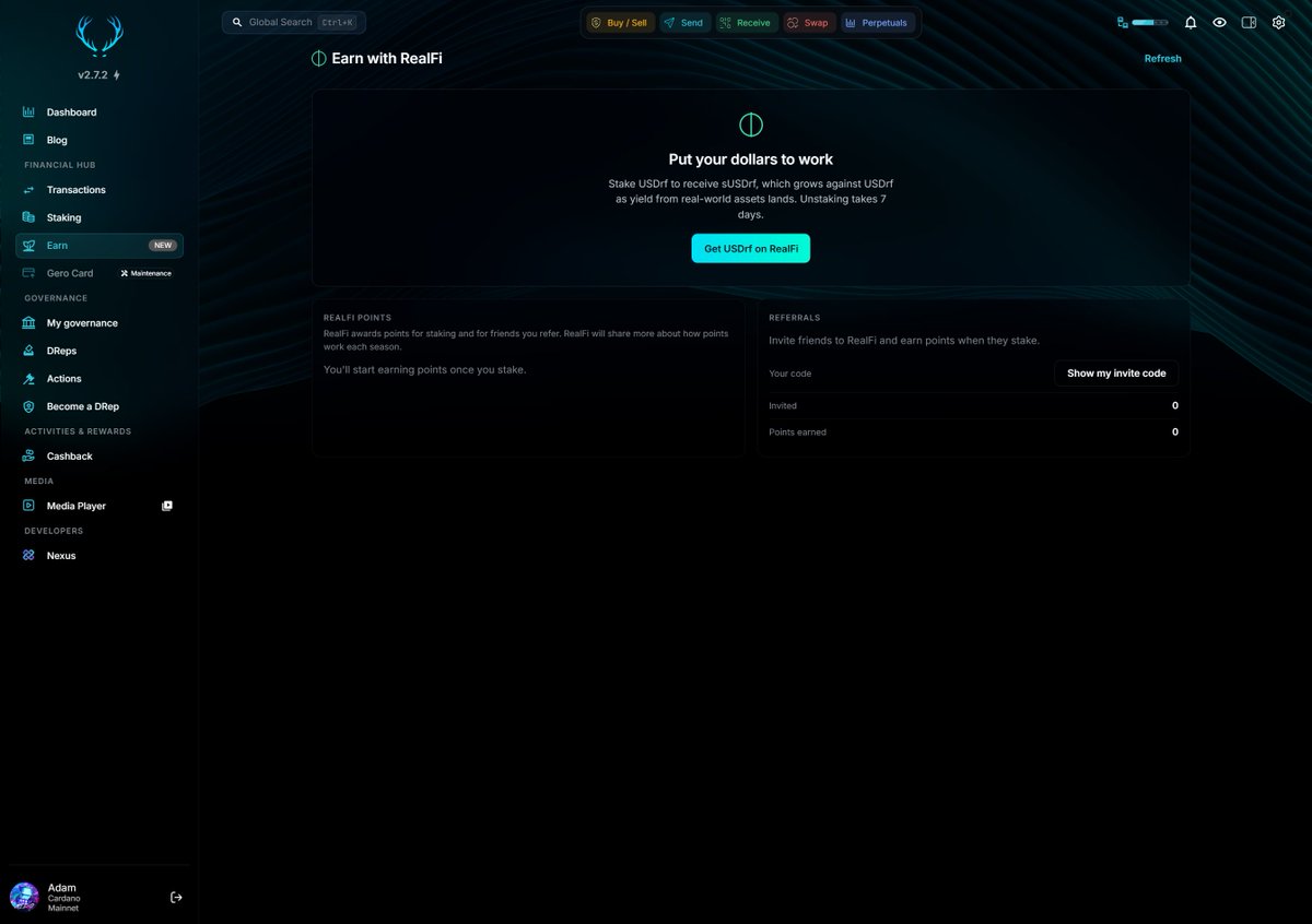 GeroWallet's tweet photo. You will be able to track your RealFi stats through Gerowallet https://t.co/wkfkZ8x4ad