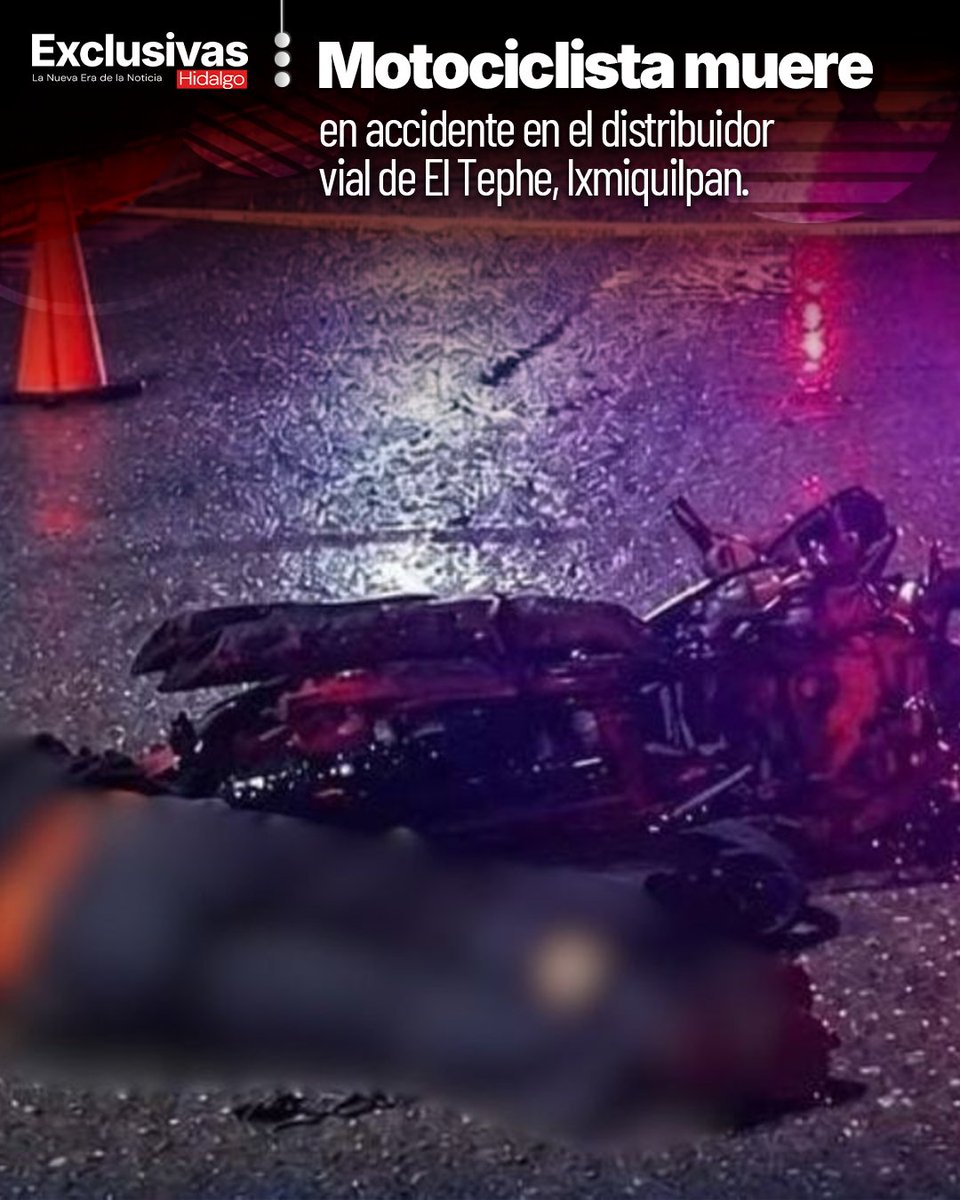 ExclusivasHgo's tweet photo. 🏍️ #Accidente | Motociclista pierde la vida en Ixmiquilpan

🚨 Un motociclista falleció tras un accidente ocurrido en el distribuidor vial de El Tephe, en el municipio de Ixmiquilpan, Hidalgo, durante las últimas horas del lunes

🔗 https://t.co/fLci6mF1vx https://t.co/mlDbVeGWDa