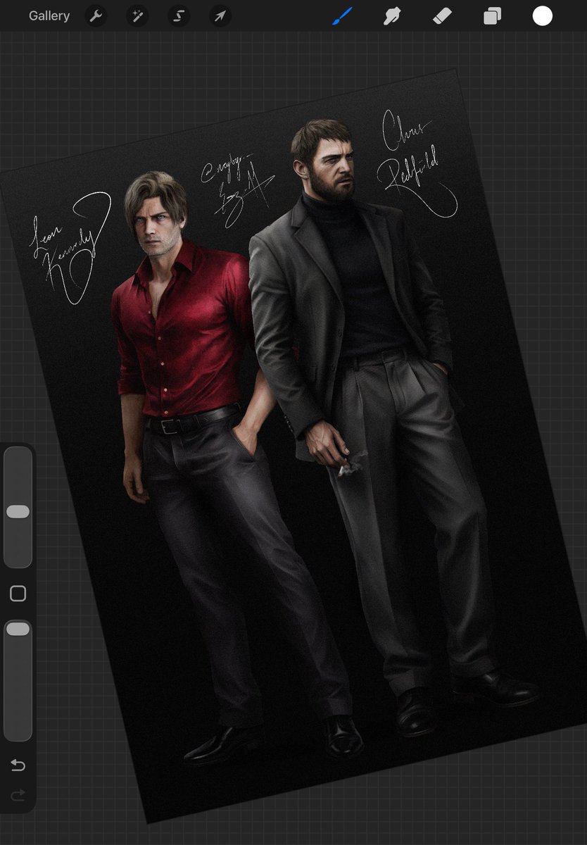 iamwatchingkz's tweet photo. I should put up new prints with my recent art, cropped Leon too hahaha, or maybe even Redfield and Kennedy together https://t.co/CzKkPqG2jh