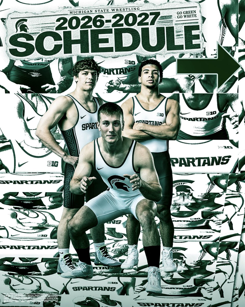 MSU_Wrestling's tweet photo. The 2026–27 slate is set 🗓️

#GoGreen https://t.co/ywZJixk2hY