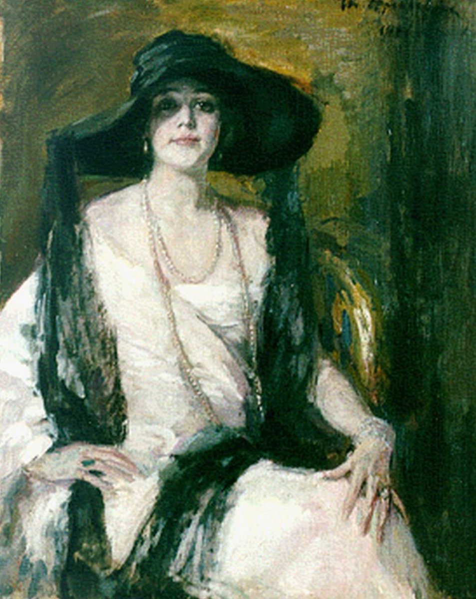 hodgetts_susan's tweet photo. Joseph Oppenheimer (German, 1876-1966)
    ~ An elegant lady with a fashionable hat 

#art 
. https://t.co/1ZjAKkqC43