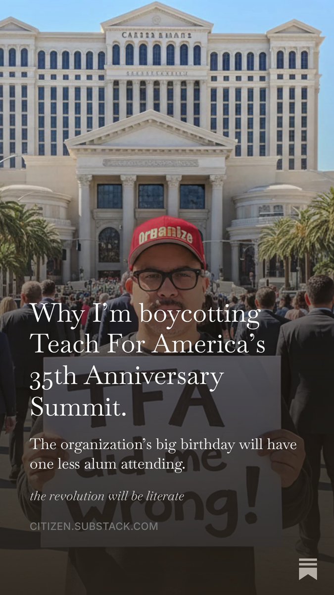 edu_post's tweet photo. CITIZEN STEWART: "Why I��m boycotting Teach For America’s 35th Anniversary Summit."

https://t.co/24ApYytDBa https://t.co/mIUugRTZ1j
