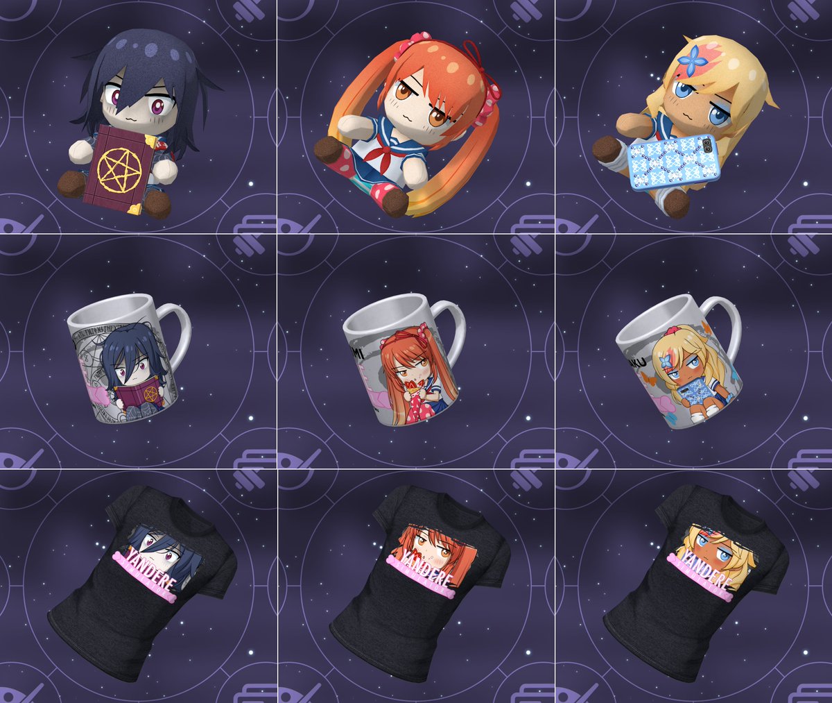 shoujo_city's tweet photo. Yandere Simulator x Anime City collaboration. New character goods featuring Osana Najimi, Oka Ruto, and Musume Ronshaku are added in Anime City update 0.8 (all YS content is used with permission). #gamedev #YandereSimulator #YanSim https://t.co/ArdnUhDf47