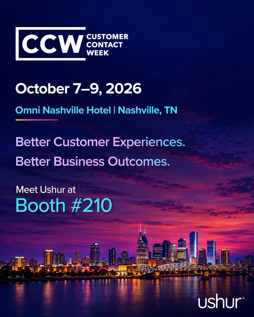 ushurInc's tweet photo. See how Ushur’s #AIagents reduce service effort and accelerate resolution across digital and voice channels at #CustomerContactWeek. Visit Booth #210 or meet with us: https://t.co/9MuhF0LtcT #CCWNashville #enterpriseAI #CCW #insurtech #fintech #healthtech #CX #customerexperience https://t.co/qGHodZUOiy