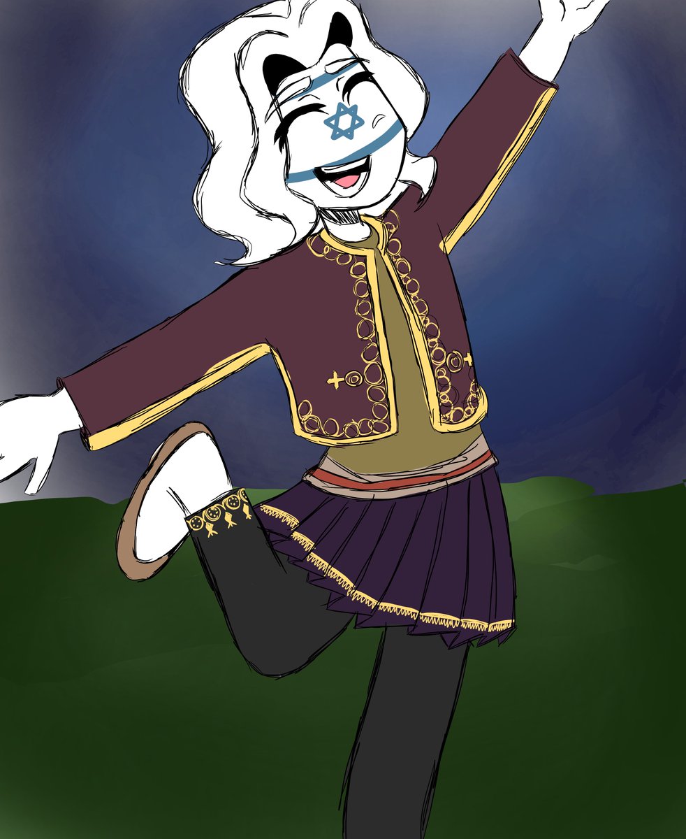 bambatree12's tweet photo. This is a drawing about Persian Jews (wearing), and I'm probably going to change my artstyle #countryhumans #countryhumansisrael #countryhumansiran #Israel #Iran https://t.co/yiIKhZ4T4Q