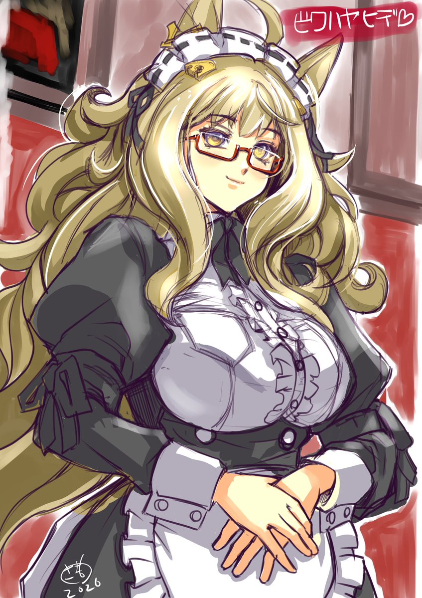 Sakichi_Funaya's tweet photo. (朝ラクガキ)

何かメイド感が伝わりにくそうだったので
書き足したメイドビワハヤヒデという名の妄想

 #ウマ娘 
 #ビワハヤヒデ https://t.co/4BFFpsLBTT