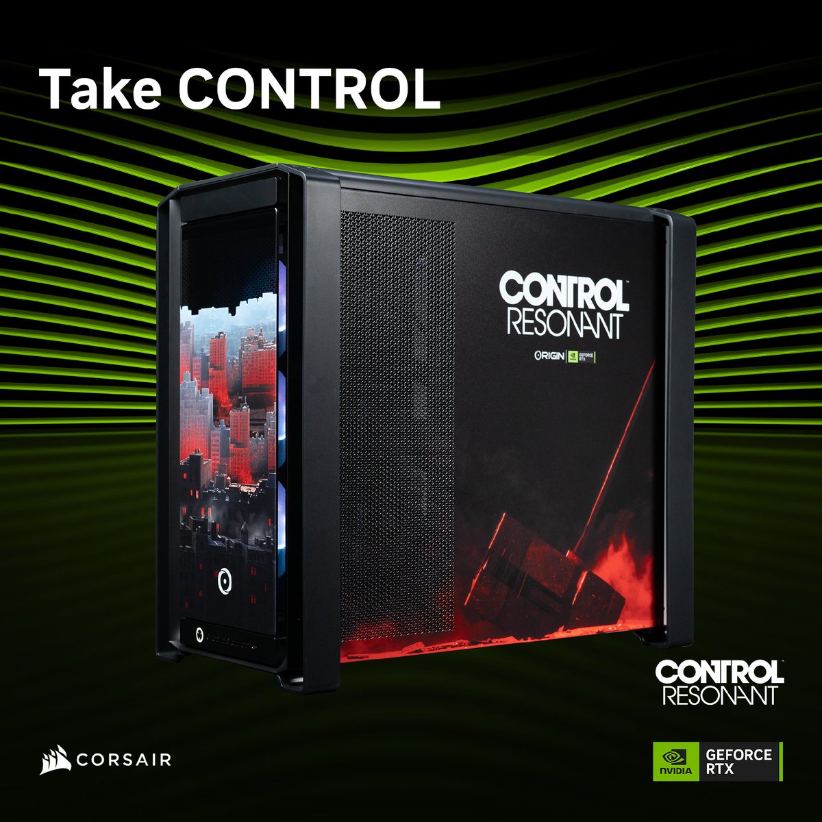 CORSAIR's tweet photo. Assume direct CONTROL. #RTXOn 

From now until October 9, you can enter for a chance to win your own ORIGIN PC MILLENNIUM Gaming Desktop inspired by CONTROL Resonant. Enter by October 13 at 11:59 PM PT. The winner will be contacted via email on October 19. @NVIDIAGeForce 

Enter here: https://t.co/RptyXCp2Va