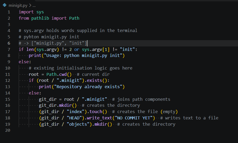 Sa51790Saxena's tweet photo. Built my first MiniGit feature: minigit init.
It creates .minigit/ with HEAD, index, and objects/.
Learning how version control works internally by building Git from scratch. #BuildInPublic #Git #Python #SystemsProgramming https://t.co/S5osX26M2P