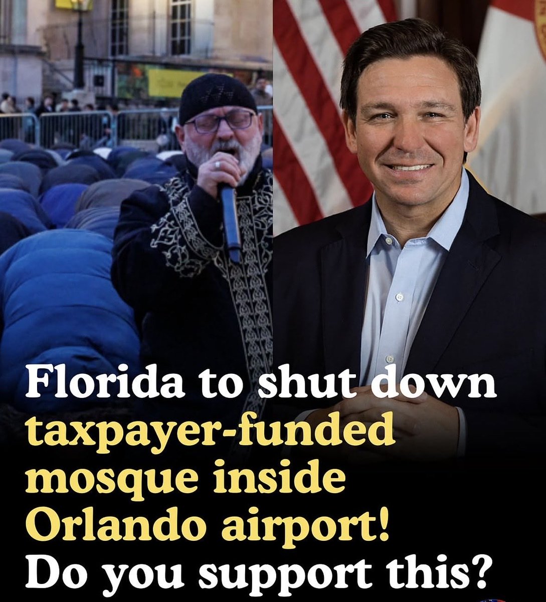 MelGibsonTeam's tweet photo. Florida is shutting down a taxpayer funded mosque inside Orlando airport.
An airport is not a parish Public money is not a building fund for one faith at the gate. Travelers already have chapels that serve everyone or no one. A dedicated mosque on the government tab is a special carve-out.
DeSantis is ending the subsidy that is the job pray on your own dime fly on the state's security rules If a room requires a separate creed and a separate invoice, it does.🇺🇸