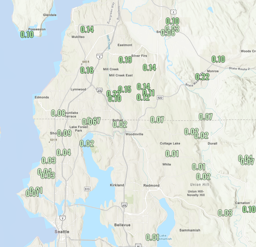 TimLong350's tweet photo. Finally getting some rain moving south into Seattle with the frontal passage. #WAWX https://t.co/NOMDFaPsXf