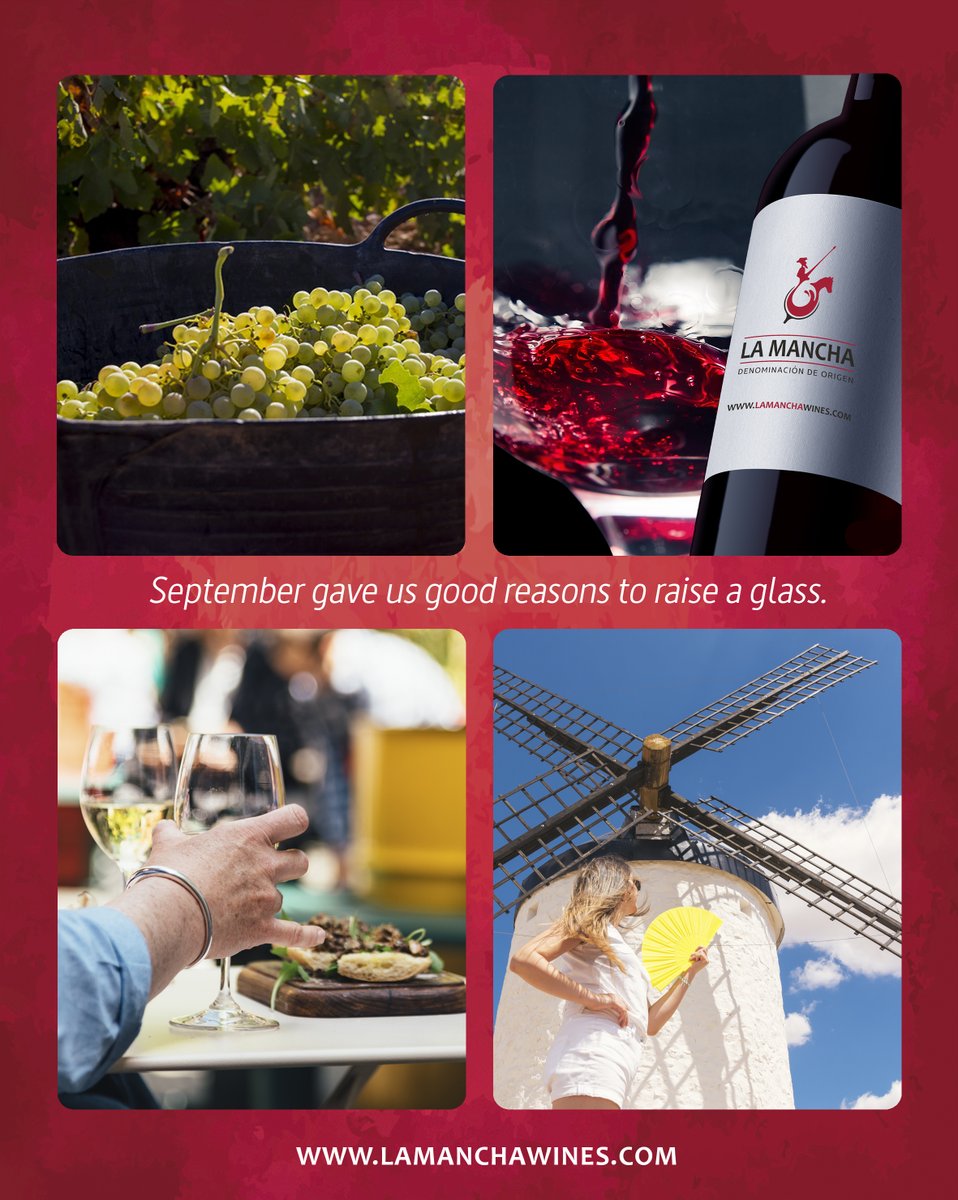 LaMancha_Wines's tweet photo. September gave us good reasons to raise a glass! 🍷

#DOLaMancha #Wine #LaMancha #Wines #Spain #WinesFromSpain

Drink responsibly. Alcohol abuse is dangerous to your health.
Content exclusively for people of legal age. Do not share with anyone under the legal age. https://t.co/yA6OJEIwJ2