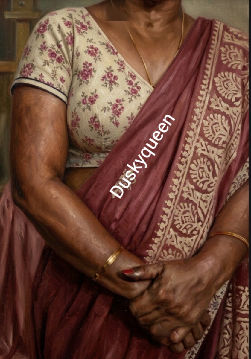 kinkyman2022's tweet photo. Clicked recently while she was getting ready for a function, just converted into art view to hide the background, how's her boobs size , blouse neck erakam podhumaa https://t.co/1ilWKJuSSE