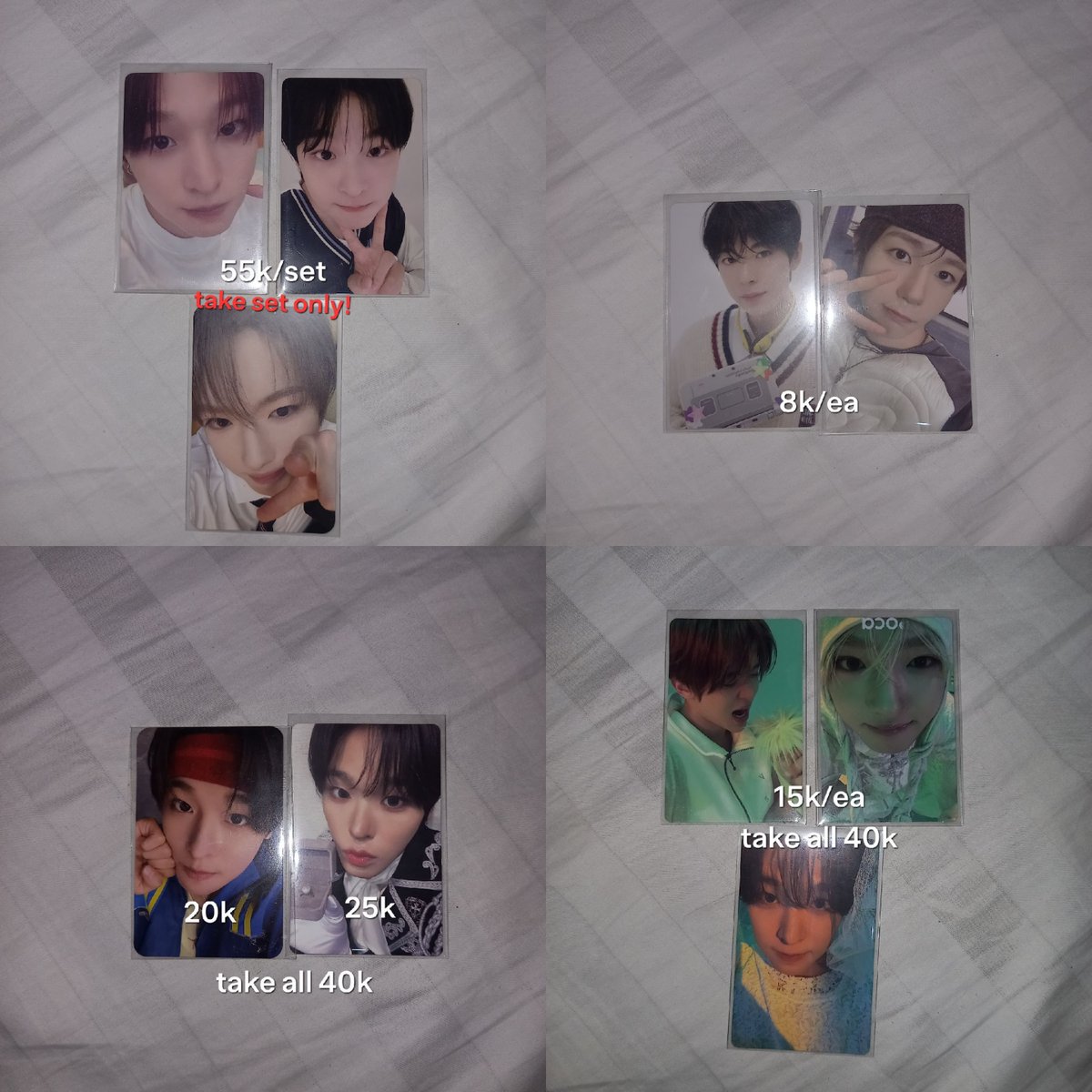 qbandaid's tweet photo. update‼️ bisa each kec yang take set only.

t. wts jaehee pegang hoodie kuning, sakuya tunjuk yoidon bmg https://t.co/tdlsYR6b3f