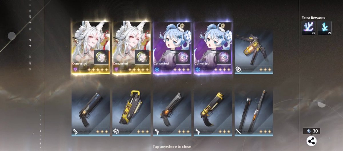 joshphai's tweet photo. Pulling for S6 Hsin on cloud is WILD as fuck. Wdym I got double DOUBLE. Basically free supming next banner ig 😭😭😭 I love wuwa https://t.co/qgDUCQmtZf