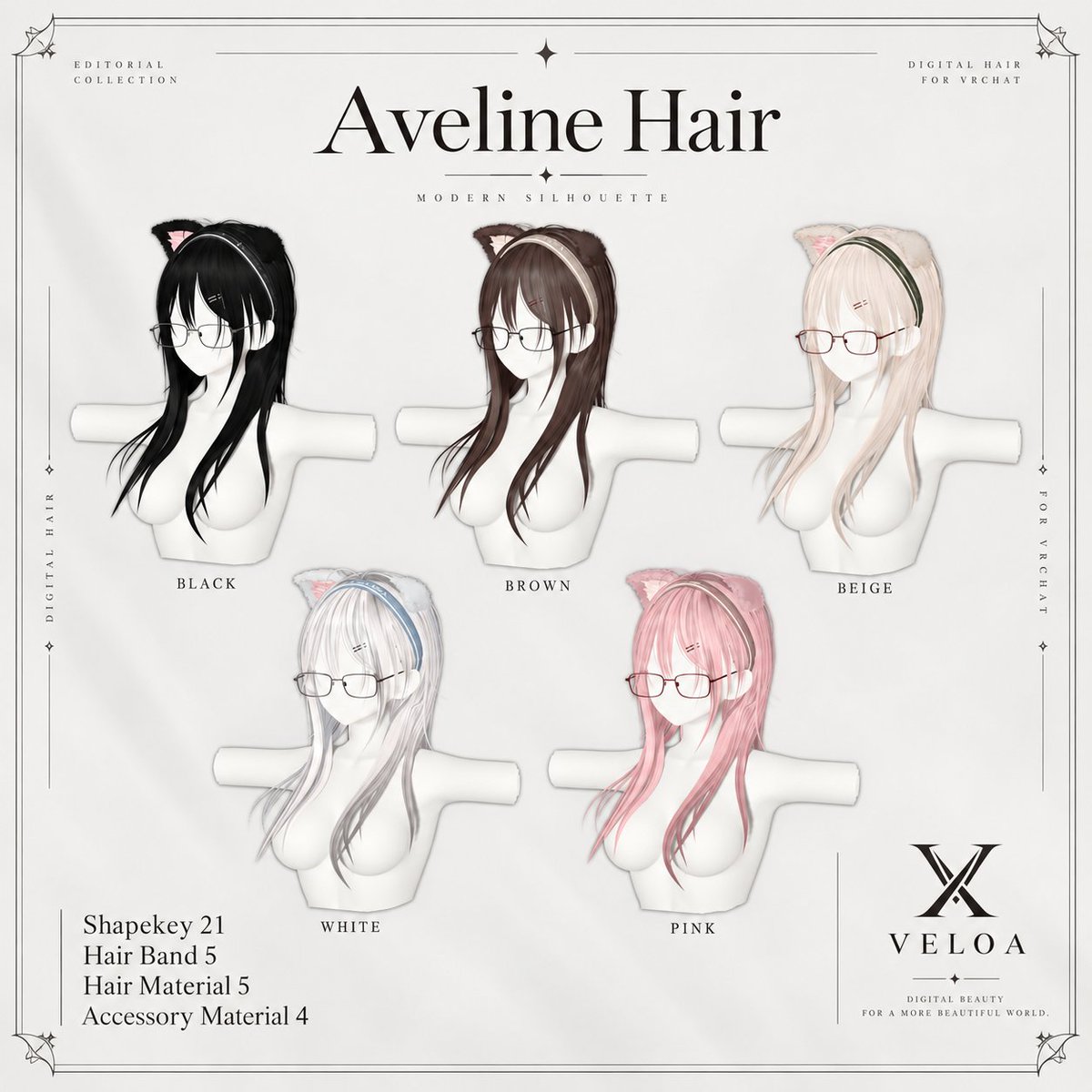 Veloa_VRchat's tweet photo. Aveline Hair — NOW ON SALE
本日より販売開始しました。 ぜひチェックしてみてください!
商品ページ→https://t.co/VwYcQK706K
#VRChat #VELOA https://t.co/PNt8qZT2sL