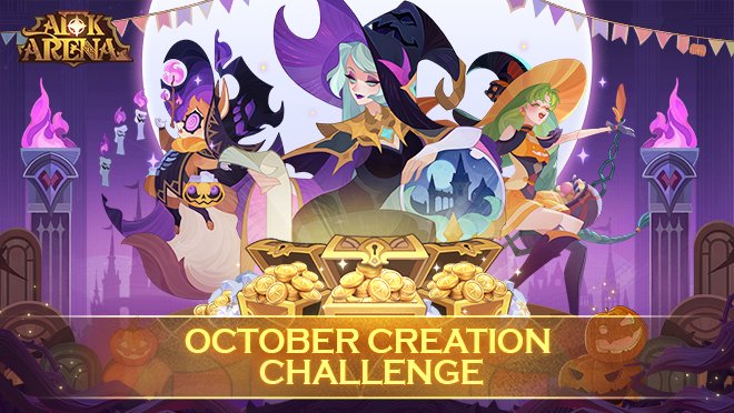 AFK_Arena's tweet photo. Halloween is coming to Esperia, and so is the October Creation Challenge!

📅 Oct 1 – Oct 31
💸 $3,000 Prize Pool for our Top 15 winners
🎁 15 Lucky Draw winners take home 5,000 Diamonds + a Mithril Pack!
Don't miss out, submit here 👇
🔗https://t.co/ZBoqEYUzsg https://t.co/PWIz0iZzMc