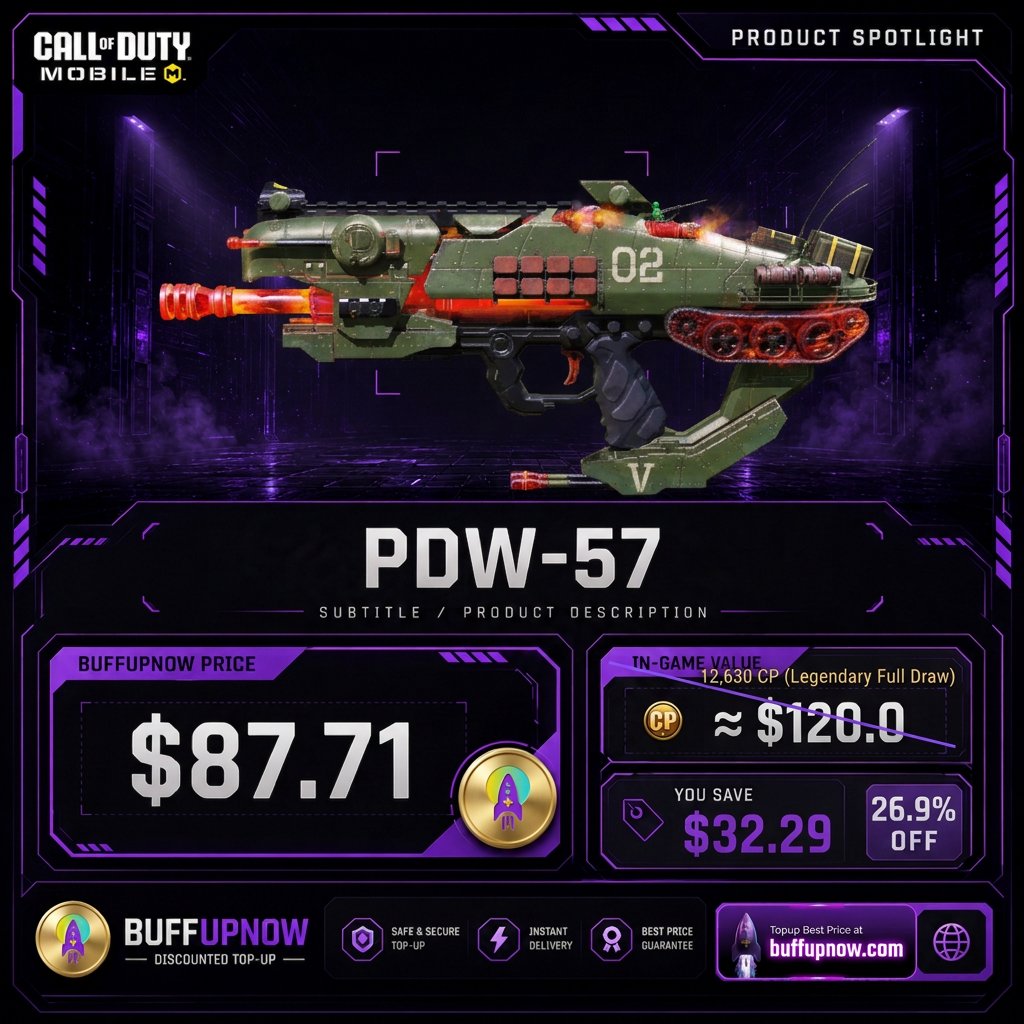 BuffUpNow_'s tweet photo. ❌ $120.0 = PDW-57
✅ $87.71 at https://t.co/562gnaFNSu

12,630 CP, same item, smarter price.
💰 Official: ~~$120.0~~ → BuffUpNow: $87.71
💾 Save $32.29 (26.9% OFF)

🏆https://t.co/hVRIhxJxnV
Top-up smarter → https://t.co/562gnaFNSu
#BuffUpNow #CODM https://t.co/fYEbUU7zFU