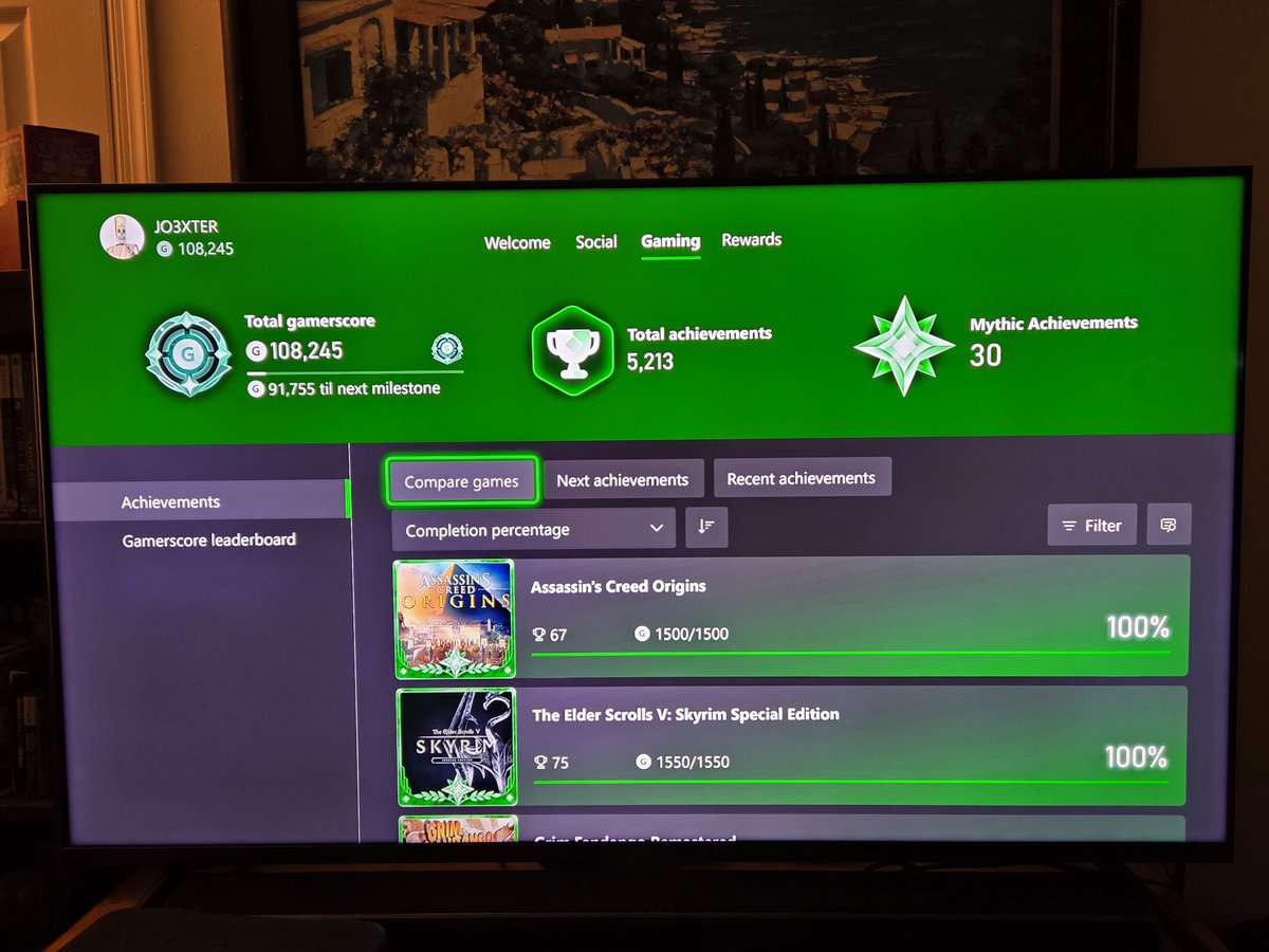Joexter_'s tweet photo. The new Mythic Achievements for Xbox is awesome man and they even finally separated Base game "Original" achievements from "Add-on" achievements finally. Looks fuggin awesome shit Xbox devs 👍 https://t.co/BNiB1opq6q