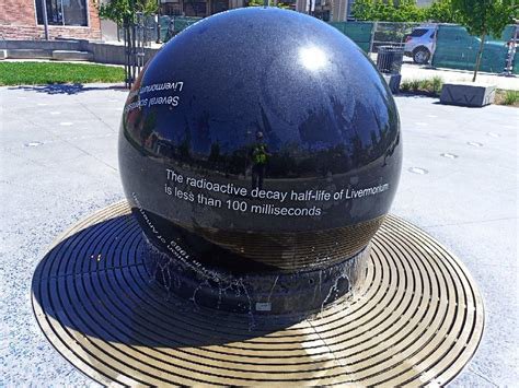 MetGuy1's tweet photo. @BrianRoemmele Downtown Livermore you can see this Kugel Ball that celebrates the naming of Livermorium. https://t.co/82IMahByw9