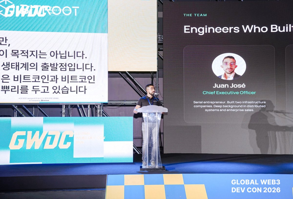 Bitroot_'s tweet photo. 🇰🇷 GWDC 2026 KOREA — Day 2 is LIVE!

The conference is in full swing, and the Bitroot team is here at Booth C08. 🚀

If you’re at GWDC Korea, come by and say hello!

🤝 Explore collaboration opportunities
🌐 Connect with the Bitroot team
⚡ Learn more about our Parallel EVM & AI infrastructure

Let’s connect, exchange ideas, and build the future together. 🔥 #Bitroot  #GWDC2026KOREA
