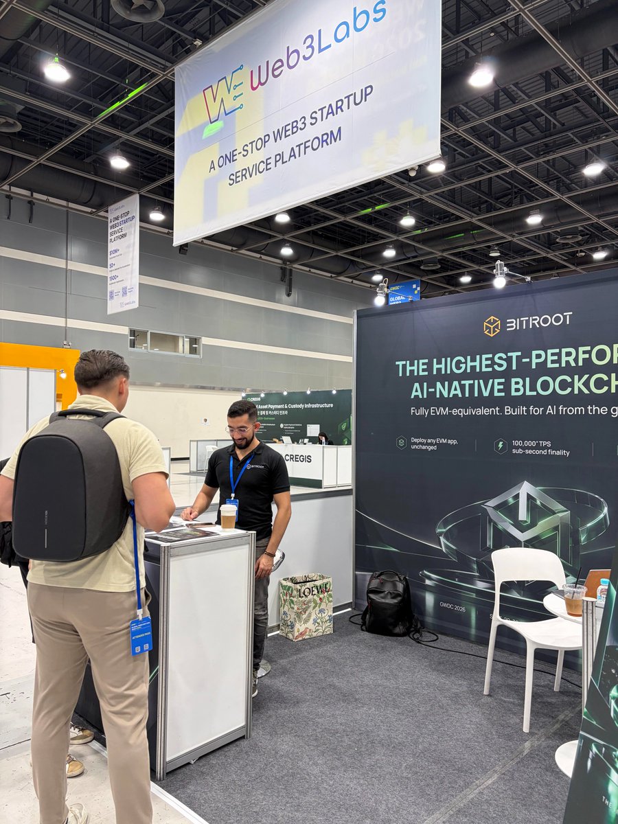 Bitroot_'s tweet photo. 🇰🇷 GWDC 2026 KOREA — Day 2 is LIVE!

The conference is in full swing, and the Bitroot team is here at Booth C08. 🚀

If you’re at GWDC Korea, come by and say hello!

🤝 Explore collaboration opportunities
🌐 Connect with the Bitroot team
⚡ Learn more about our Parallel EVM & AI infrastructure

Let’s connect, exchange ideas, and build the future together. 🔥 #Bitroot  #GWDC2026KOREA