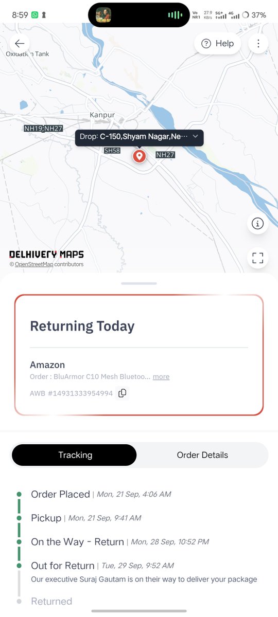 Akhil6009's tweet photo. ⚠️ Be careful shopping on @amazonIN @jagograhakjago

My return has been “Out for Return” in the seller’s city since 26 Sep, and again since yesterday—still no update. Amazon support keeps giving timelines instead of even escalating it to @delhivery.

Extremely frustrating https://t.co/fVv8Yv5Qiu