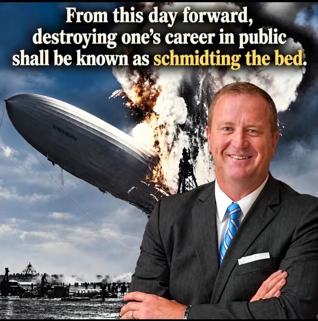 DeGeorgeG's tweet photo. Not my meme but you get the drift! SCHMITTING THE BED! 😂😜🤭 BIG FU @SenEricSchmitt https://t.co/XMmvaQh5Eo