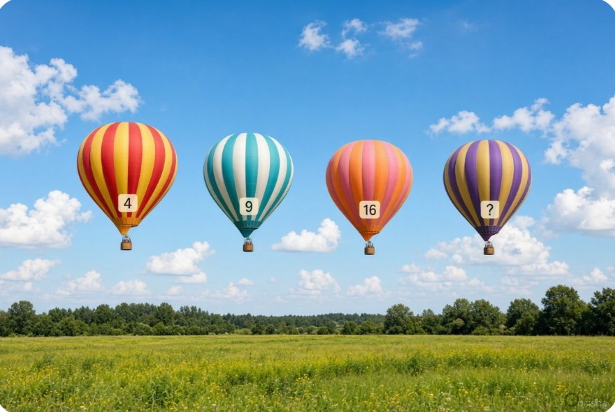 Prisha42i's tweet photo. The sky looks simple. The number does not. 
What belongs on the last balloon? https://t.co/wuMmYlJNqf