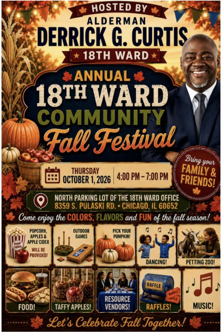 SWChicagoPost's tweet photo. This looks like fun for folks in the 18th Ward. As always, if you're unsure of what ward you live in, here's a link to remember: https://t.co/gN0Xn5Eurt https://t.co/6c7Jnotv3k