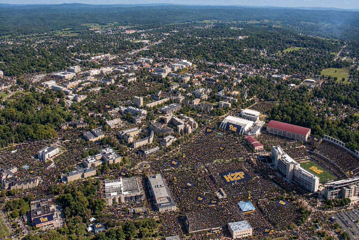 shap_rosenstein's tweet photo. About to land down at the Blacksburg regional airport. Caught this picture of campus via my window seat. I was lucky enough to get a flight but if you are planning on driving, I HIGHLY recommend leaving ASAP. #BlackoutBlacksburg https://t.co/O93rYG8Rho