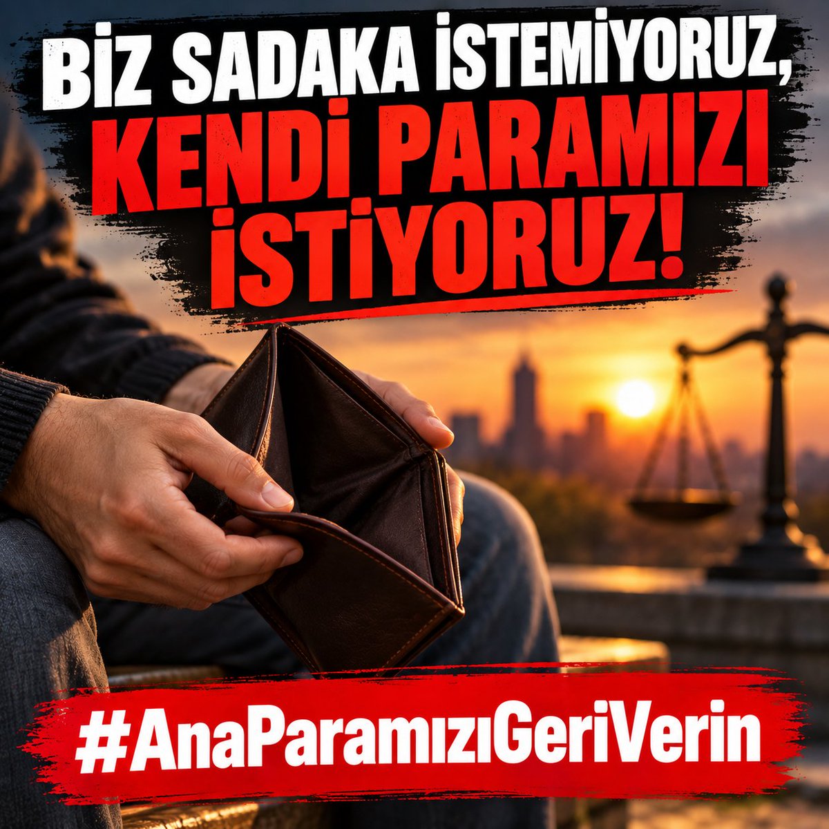 FonAdalet's tweet photo. 💔 BİZ SADAKA İSTEMİYORUZ, KENDİ PARAMIZI İSTİYORUZ!

⏳ Günler geçiyor, mağduriyet büyüyor.

📢 Belirsizlik bitsin, ödemeler başlasın!

#AnaParamızıGeriVerin https://t.co/akTVgKkwqb