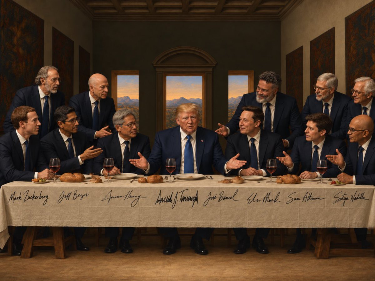 CheoCortes's tweet photo. “José for the saint. Daniel because he wasn’t.
The First Supper — where power, money, and technology meet the one thing they all once had: an idea, and the courage to believe in it.”
#TheFirstSupper https://t.co/BMHliAnA4i